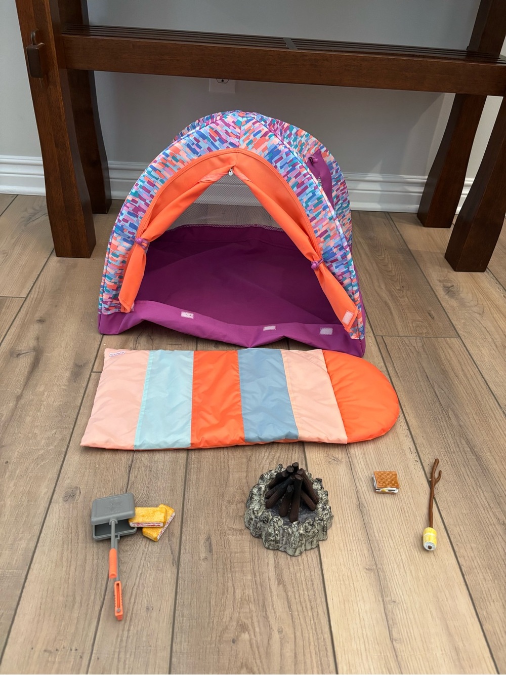 American girl Kids Colorblock Sleepover Play Tent and Sleeping Bag Set -